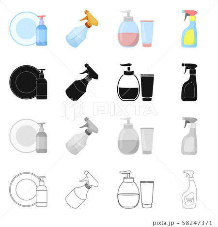 Vector design of sprayer and liquid sign. Set of sprayer and pesticide vector icon for stock. Vector design of sprayer and liquid sign. Set of sprayer and pesticide vector icon for stock. 58247371