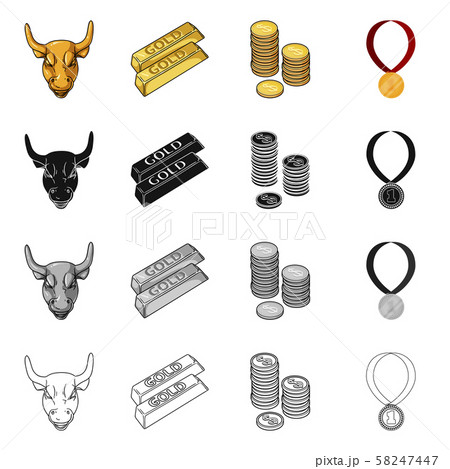 Vector illustration of and gold logo. Set of and golden stock vector illustration. 58247447