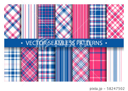 Tartan set pattern seamless plaid vector. 58247502