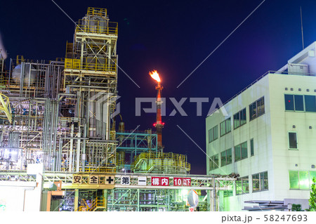 《神奈川県》工場夜景の名所・川崎市千鳥町 58247693