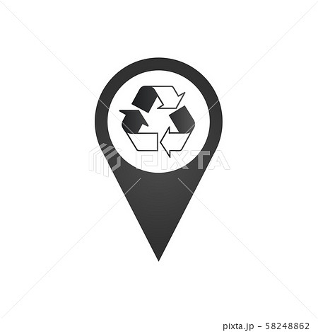 Recycle symbol inside map pin. Location pointer 58248862
