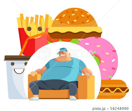 fat people cartoon sitting