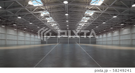 Empty warehouse interior. Storehouse building or Empty warehouse interior. Storehouse building or 58249241