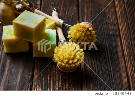 Compostable cleaning tools and soap, natural healthy lifestyle 58249443