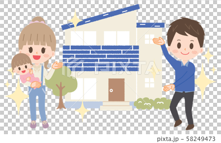 家族 住宅 新築 マイホーム イラストのイラスト素材