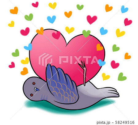 たくさんのハートで愛情表現（キジバトさん） 58249516