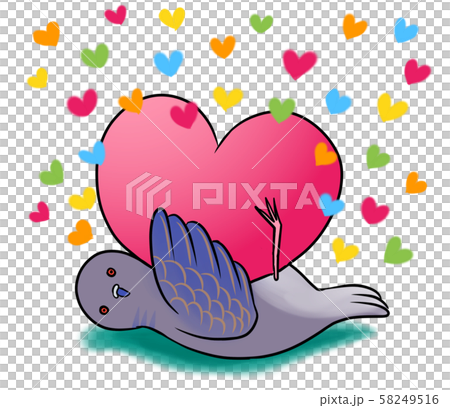 たくさんのハートで愛情表現（キジバトさん） 58249516
