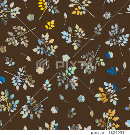 Autumn seamless pattern with dogrose, roses and 58249554