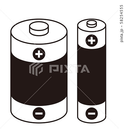乾電池のイラスト素材 58254555 Pixta