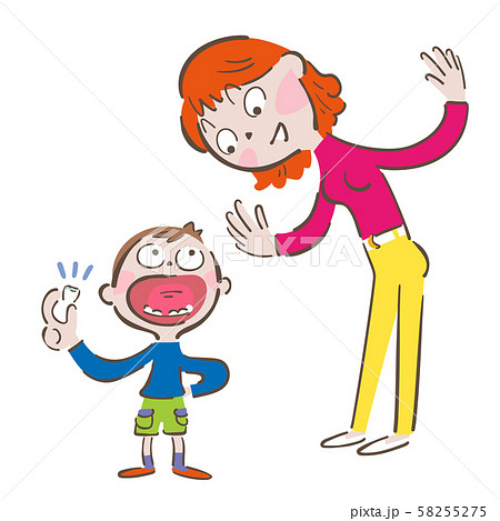 乳歯が抜けたよ イラストのイラスト素材