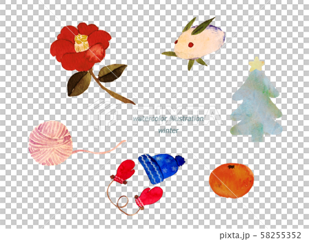 Watercolor material set winter Watercolor material set winter 58255352
