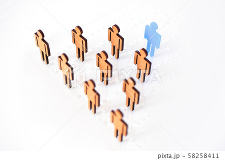 Blue figure silhouette man head of job seekers 58258411