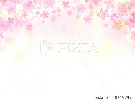 幻想的な桜の背景 水彩イラストのイラスト素材