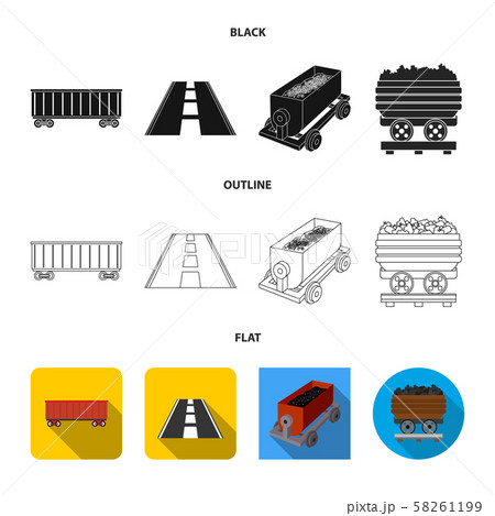 Isolated object of railroad and train logo. Collection of railroad and way vector icon for stock. Isolated object of railroad and train logo. Collection of railroad and way vector icon for stock. 58261199