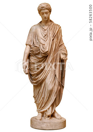 Young roman emperor Commodus statue isolated over white background. Lucius Aurelius Commodus reign Young roman emperor Commodus statue isolated over white background. Lucius Aurelius Commodus reign 58263500