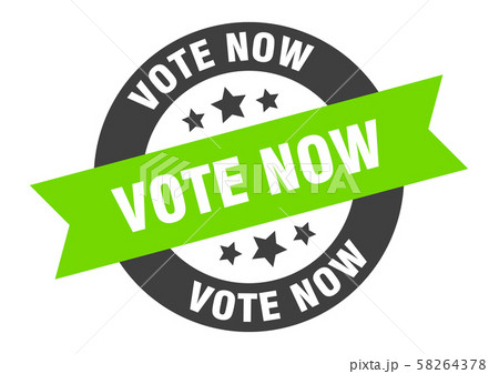 vote now sign. vote now black-green round ribbon vote now sign. vote now black-green round ribbon 58264378