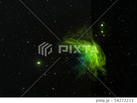 Star field in space and a nebulae. 3D rendering 58272213