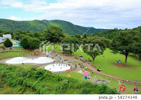 神奈川県 県立あいかわ公園 子供広場 ふわふわドームの写真素材