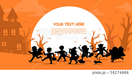 Children in Halloween dress go Trick or Treating. 58274866