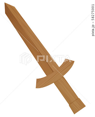 木の剣イラスト ロングソードのイラスト素材 58275001 Pixta