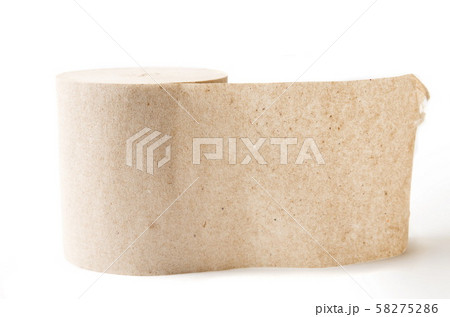 Old style toilet paper on white 58275286