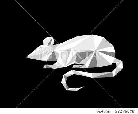 White Rat On The Chinese Calendar Origami のイラスト素材