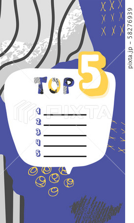 Top 5 list blank. Vector template dsign. 58276939