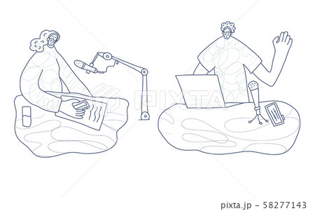 Podcast flat concept. Vector color card design. 58277143