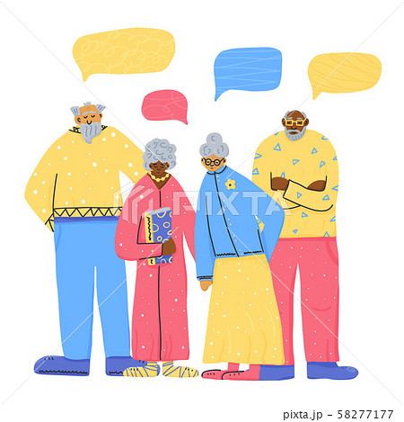 Group of old people isolated. Vector illustration. 58277177