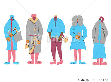 Group of girls stand isolated. Vector illustration 58277178