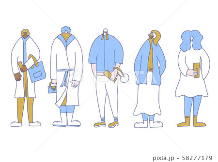 Group of girls stay isolated. Vector illustration. Group of girls stay isolated. Vector illustration. 58277179