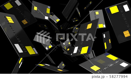 Black Credit cards on black background 58277994
