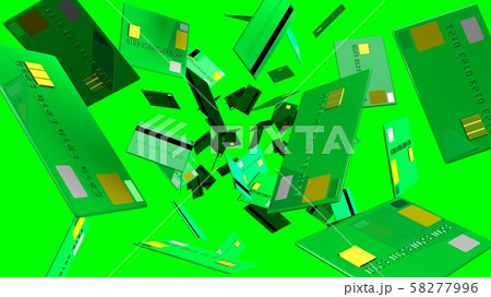 Green Credit cards on green background Green Credit cards on green background 58277996