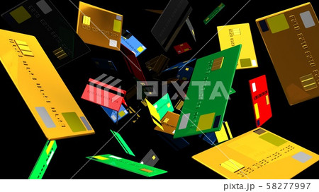 Credit cards on black background 58277997