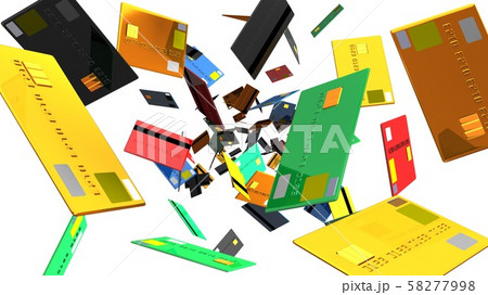 Credit cards on white background 58277998