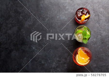 Three cocktail glasses Three cocktail glasses 58278705