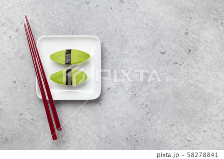 Japanese sushi set with avocado Japanese sushi set with avocado 58278841