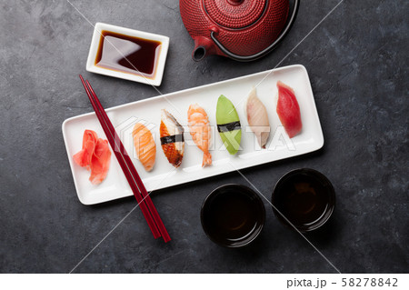 Japanese sushi set 58278842