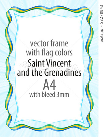 Frame and border of ribbon with the colors of the 58278943
