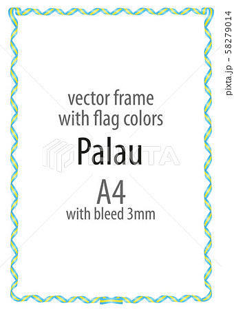 Frame and border of ribbon with the colors of the 58279014