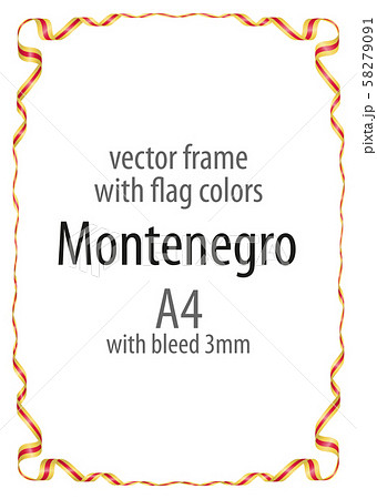 Frame and border of ribbon with the colors of the 58279091