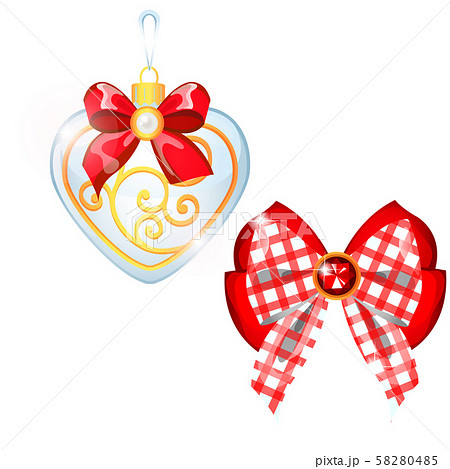 Sketch with Christmas tree decorations different forms isolated on white background. Colorful 58280485