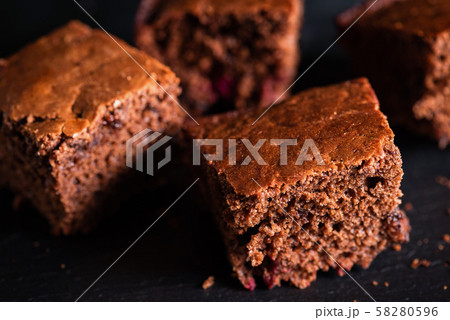 Chocolate brownie squares 58280596