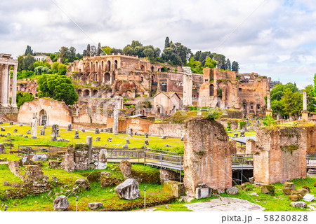 Ancient Roman Forum panoramic view, Rome, Italy Ancient Roman Forum panoramic view, Rome, Italy 58280828