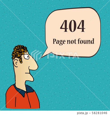 404 error page. Funny 404 error symbol with cartoon character of man. 58281046