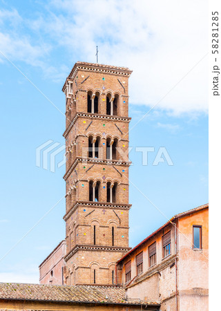 Bell tower of Temple of Venus and Rome at Roman Forum, Rome, Italy 58281285