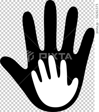 Adult and child hand 58281373