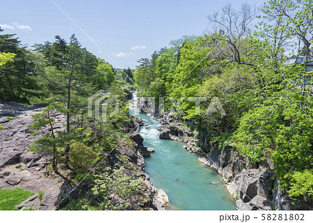 厳美渓 渓谷 岩 流れ 岩手県 厳美渓 渓谷 岩 流れ 岩手県 58281802