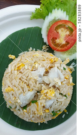 Crab meat fried rice at Thai street food market Crab meat fried rice at Thai street food market 58283889