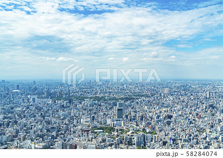 【東京都】東京スカイツリーから見た街並み 浅草・上野方面 【東京都】東京スカイツリーから見た街並み 浅草・上野方面 58284074